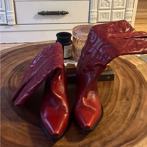 Free people red cowboy boots